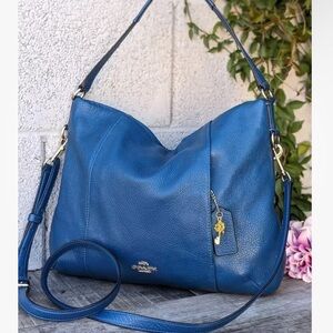 Coach Madison Isabelle Shoulder Bag Mineral Blue Leather Crossbody Purse